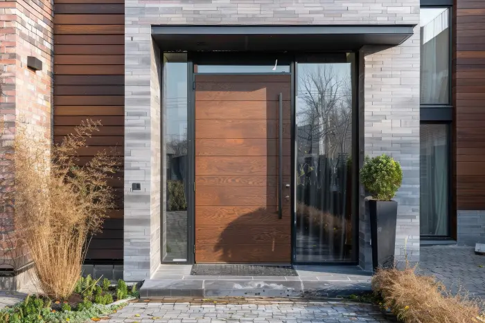 Moderne Haustür aus Holz